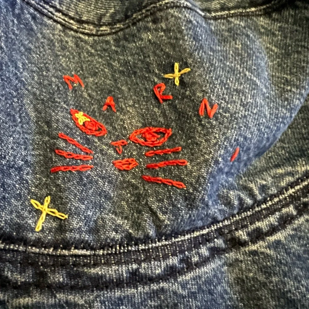 Marni Embroidered Denim Bucket Hat